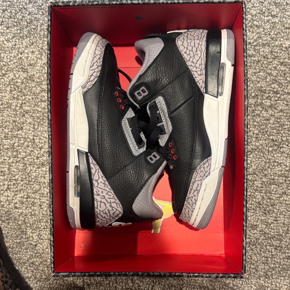 Jordan Black and Gray Sneakers with Red Accents